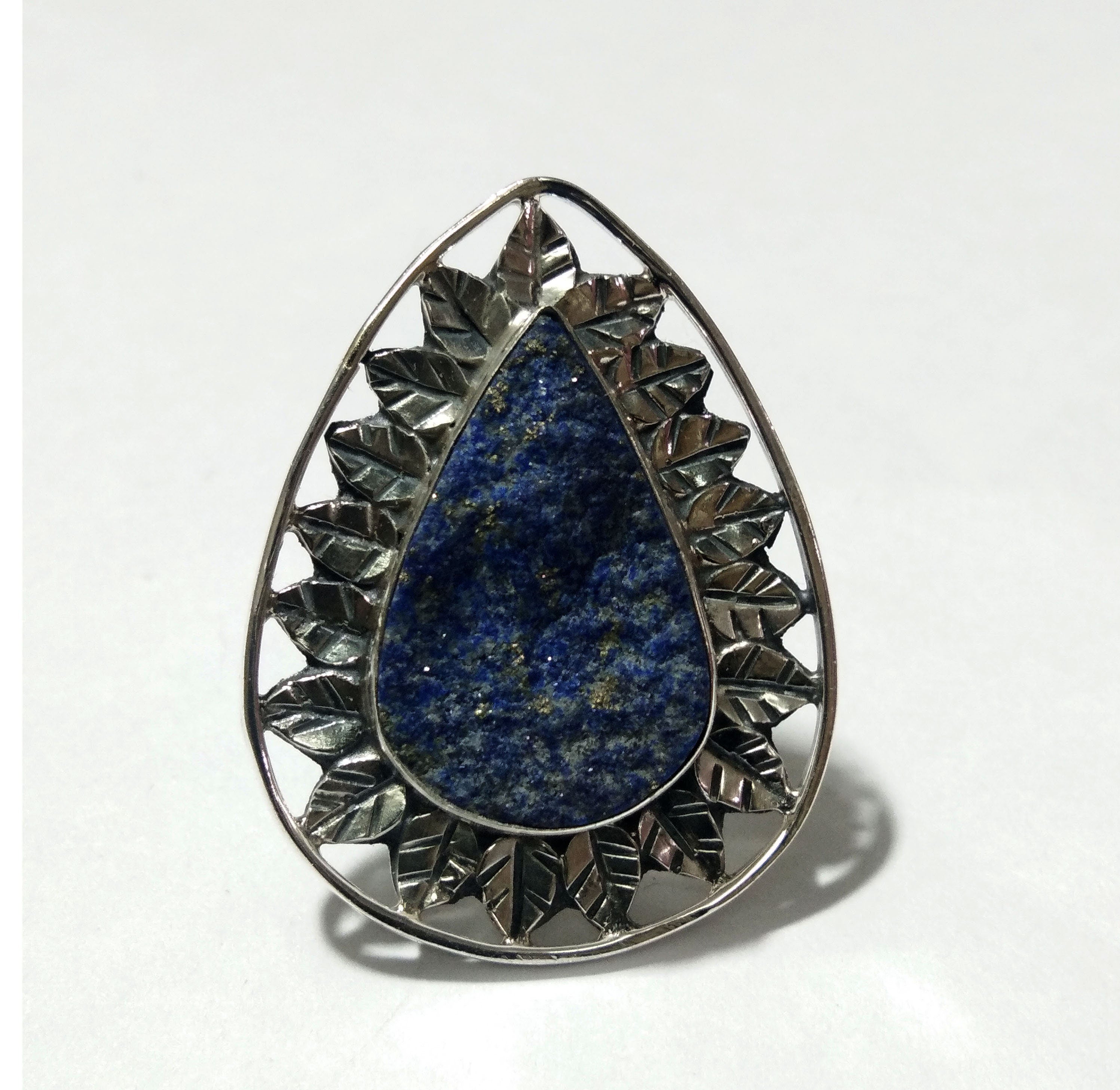 Lapis Lazuli Druzy Ring, 925 Starling Silver Ring, Natural Gemstone Lapis Lazuli Druzy Jewelry, Beautiful Leaf Stylish Ring, Handmade Ring.